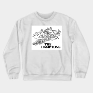 The Hamptons Map Art Crewneck Sweatshirt